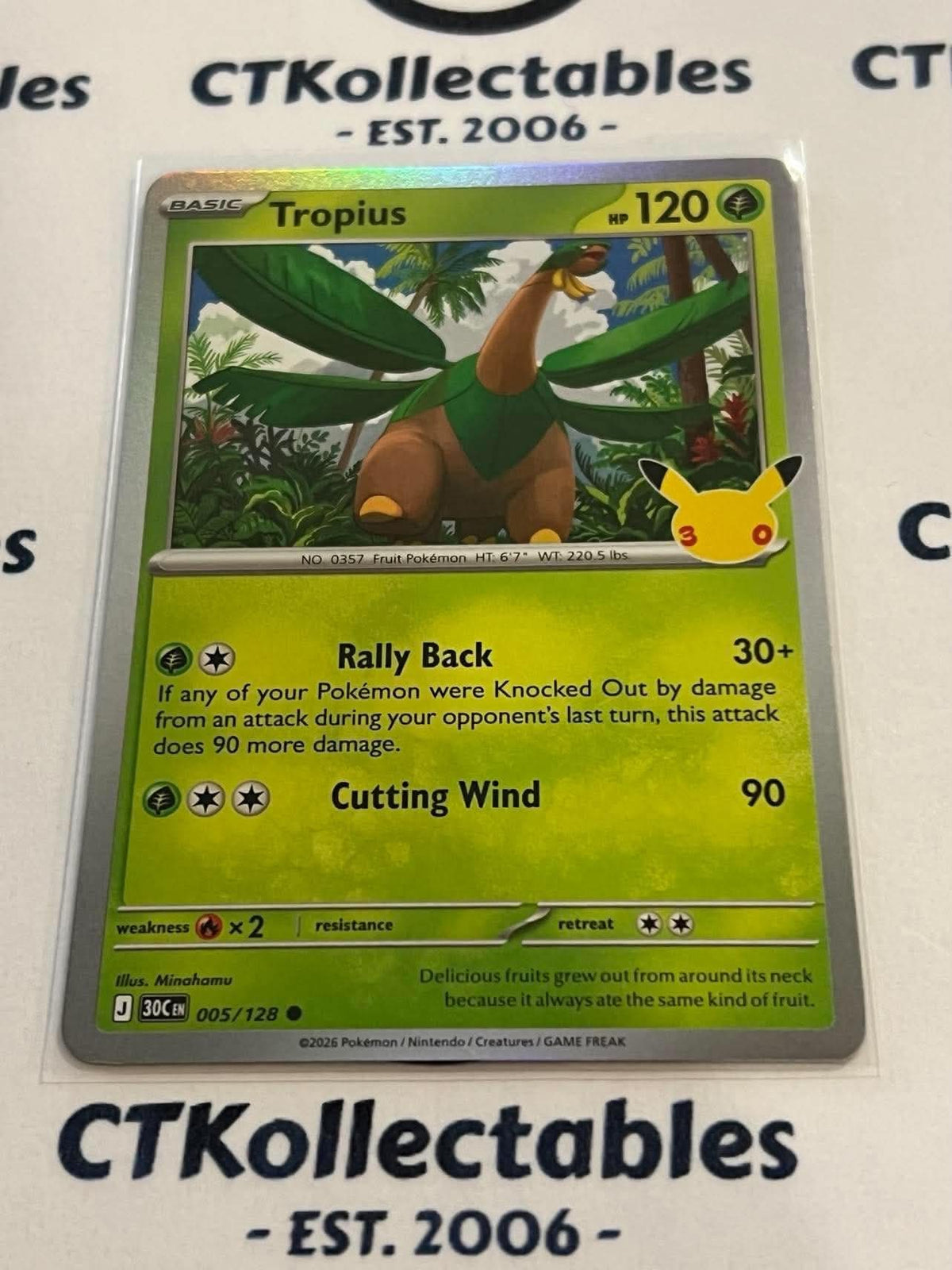 Tropius 008/128 Holo Foil ENG 30th Anniversary Celebration Pokemon TCG