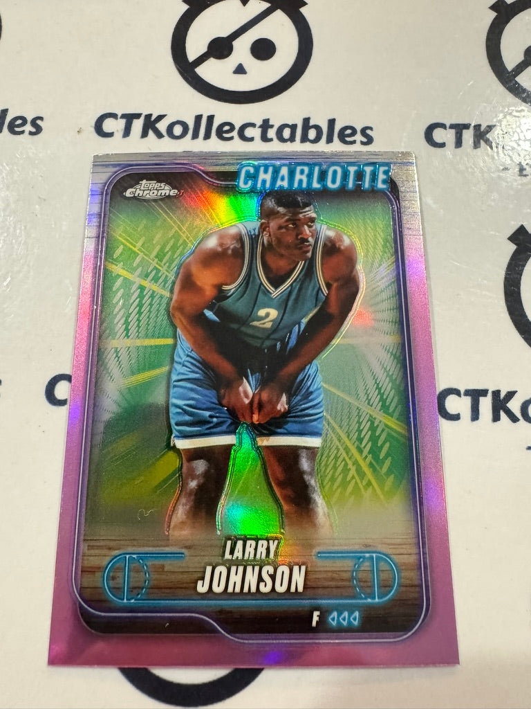 2024/25 Topps NBA Chrome Larry Johnson Pink Refractor #98 Hornets