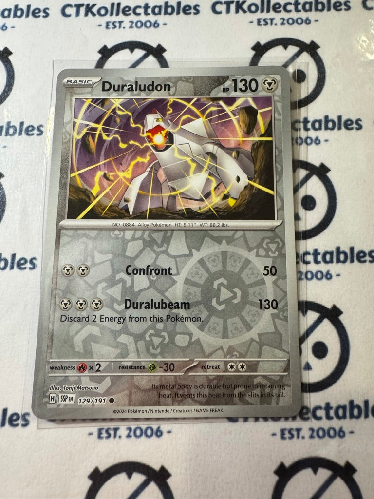 Duraludon Reverse Holo #129/191 Surging Sparks Pokémon TCG 2024