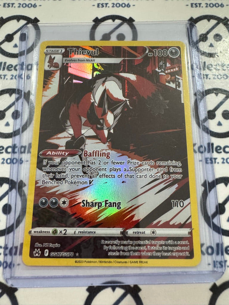 Thievul Galarian Gallery GG17/GG70 Crown Zenith Pokémon Card