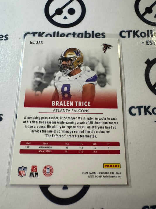 2024 NFL Prestige Rookie Card #336 Bralen Trice Atlanta Falcons