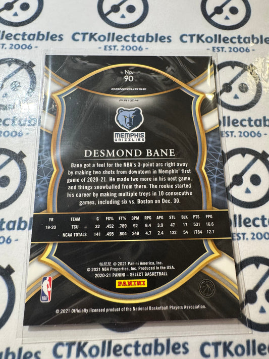 2020-21 NBA Select Desmond Bane Rookie RC Blue Prizm Concourse #90 Memphis