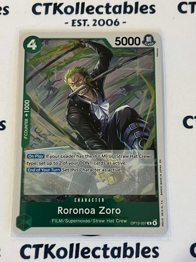 One Piece - Carrying on his will FOIL OP13-037 – Roronoa Zoro– Rare