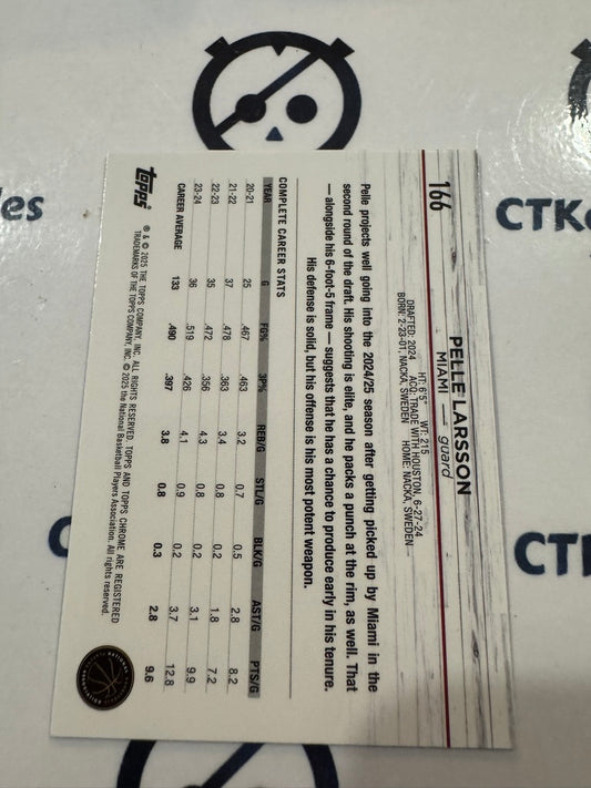 2024/25 Topps NBA Chrome Pelle Larsson Rookie Base #166 Heat