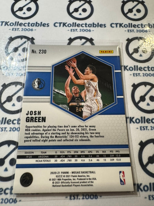 2020-21 NBA Panini Mosaic Josh Green Mosaic Prizm RC #230 Mavericks