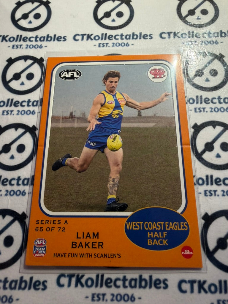 2026 Teamcoach AFL Scanlens Die-Cut Liam Baker 65 of 72 Eagles