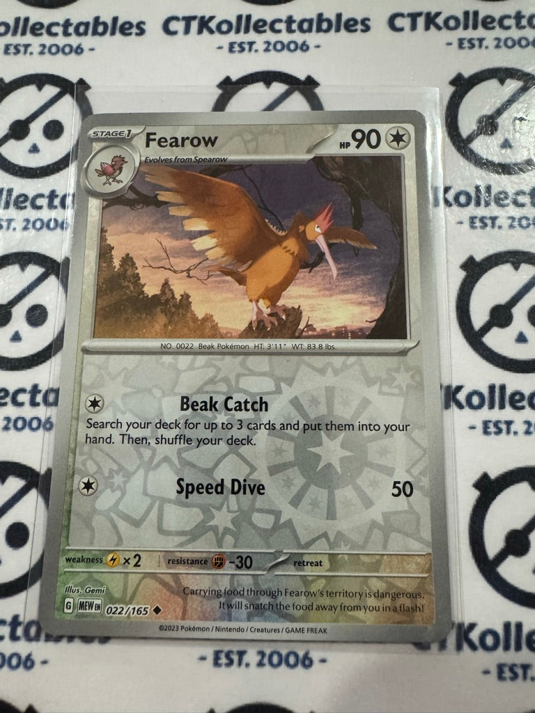 Fearow Reverse Holo #022/165 Scarlet & Violet 151 Pokemon Card