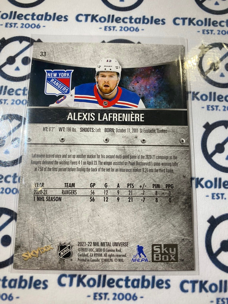 2021/22 Skybox NHL Metal Universe Alexis Fareniere RC #33 Rangers