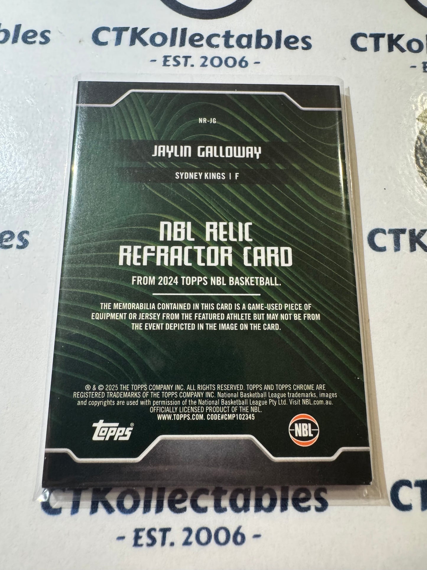 2024-25 Topps NBL Chrome JAYLIN GALLOWAY NBL RELIC REFRACTOR KINGS