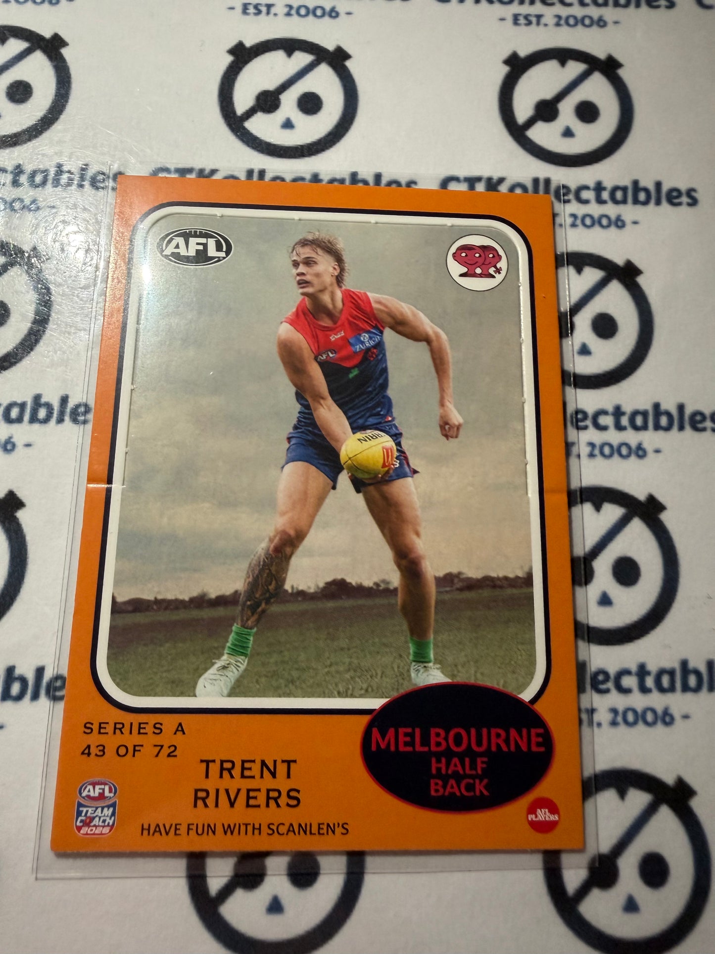 2026 Teamcoach AFL Scanlens Die-Cut Trent Rivers 43 of 72 Demons