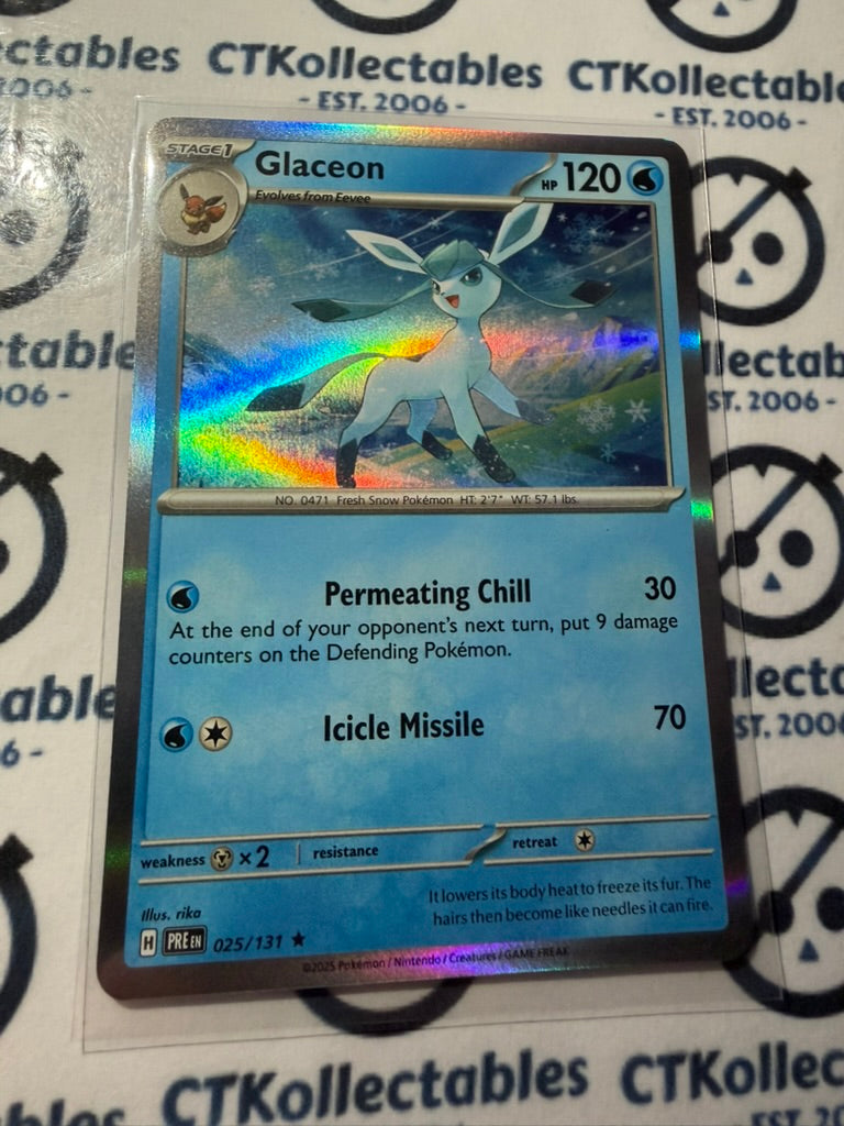 Glaceon Holo Rare #025/131 Prismatic Evolutions Pokemon Card