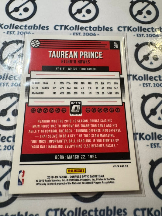 2018-19 NBA Donruss Optic Taurean Prince Pink Hyper Prizm #26 Hawks