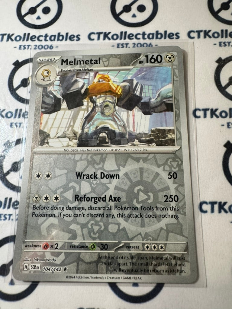 Melmetal Reverse Holo #104/142 Stellar Crown Scarlet & Violet Pokemon
