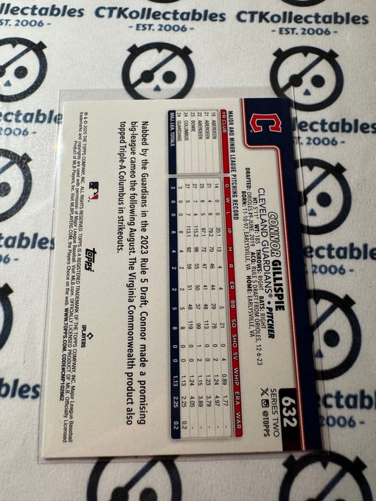 2025 Topps Series 2 Baseball Rookie Card #632 Connor Gillispie Cleveland Guardians