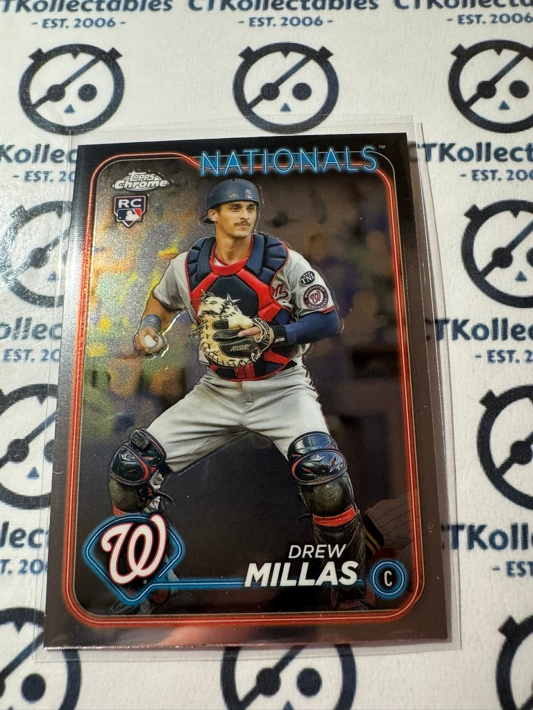 2024 Topps Chrome Baseball Drew Millas rookie card RC #85 Nationals