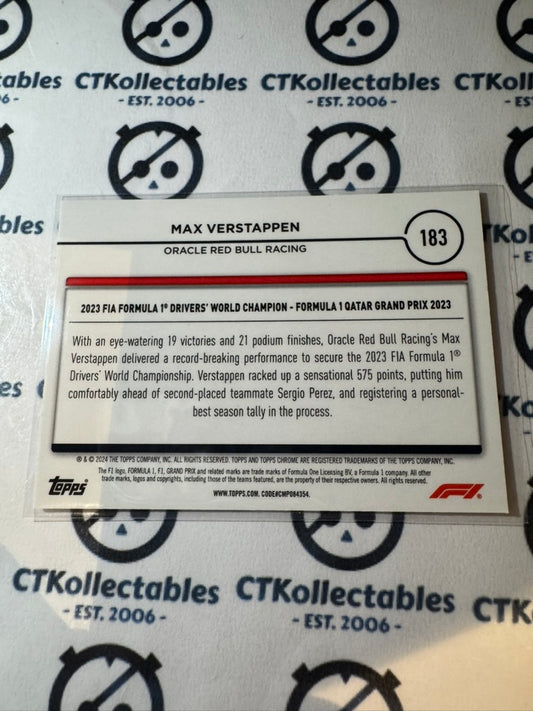 2024 Topps Chrome F1 Max Verstappen Oracle Red Bull Racing "Award Winners" #183