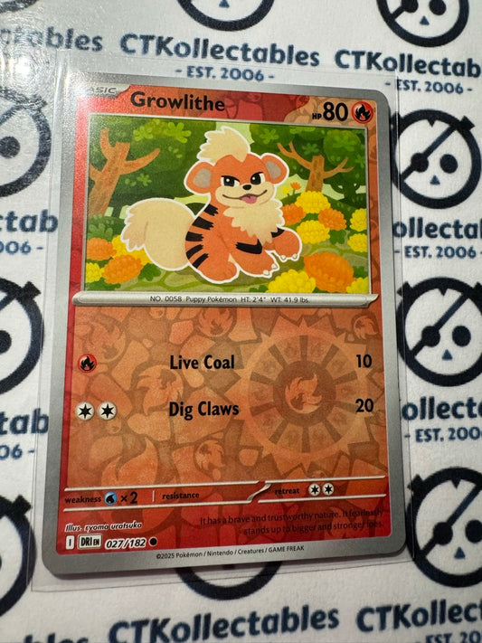 Growlithe Scarlet & Violet Destined Rivals #027/182 Reverse Holo