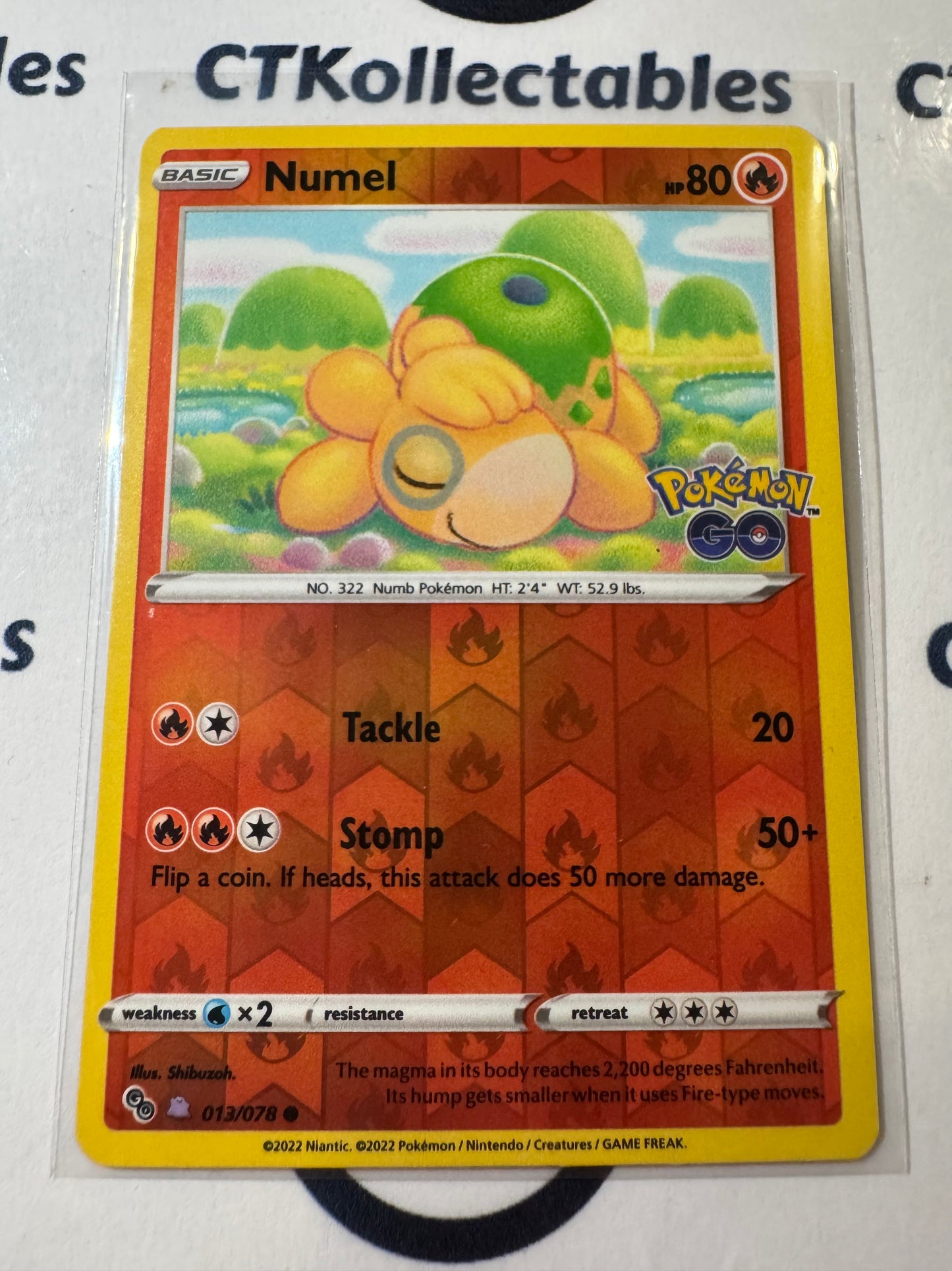 Numel Peelable DITTO #013/078 Reverse Holo -Pokemon Go ! Pokemon Card