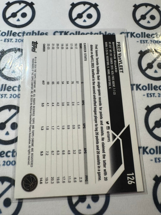 2023-24 NBA Topps Chrome Fred VanVleet Blue Basketball Refractor #126 Houston