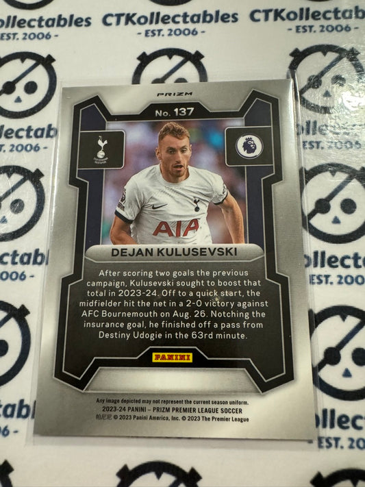 2023-24 Prizm Premier League Soccer Dejan Kulusevski #137 Pink Mosaic Prizm