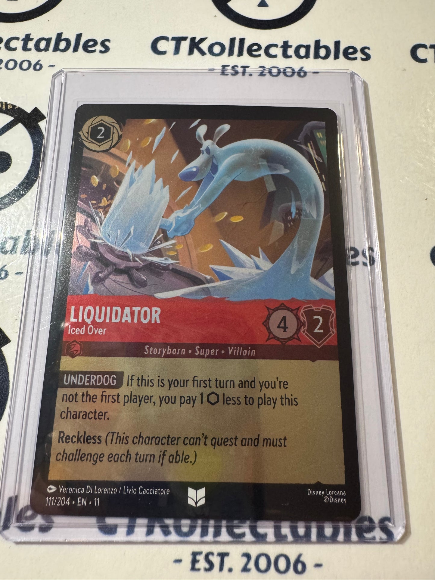 Disney Lorcana Winterspell 111/204 Liquidator – Iced Over COLD FOIL UC