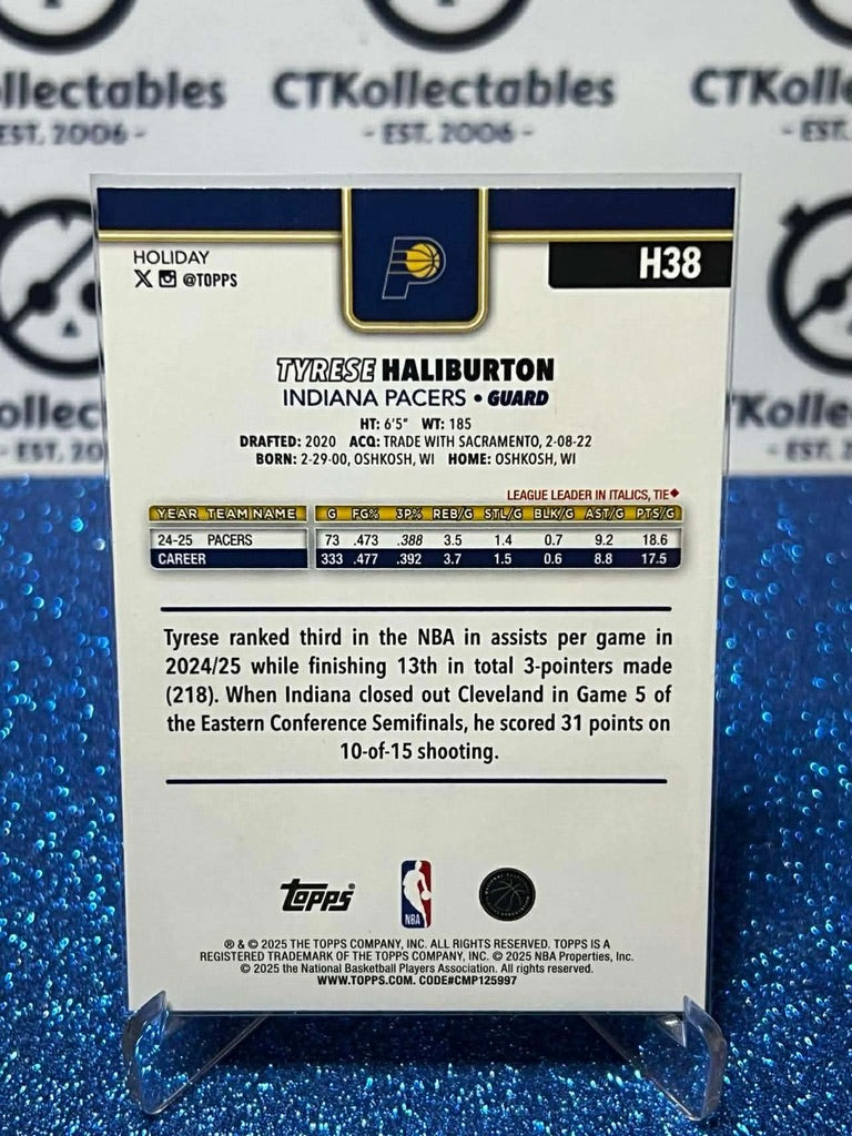 2025-26 Topps Holiday NBA Glitter #H38 Tyrese Haliburton Indiana Pacers