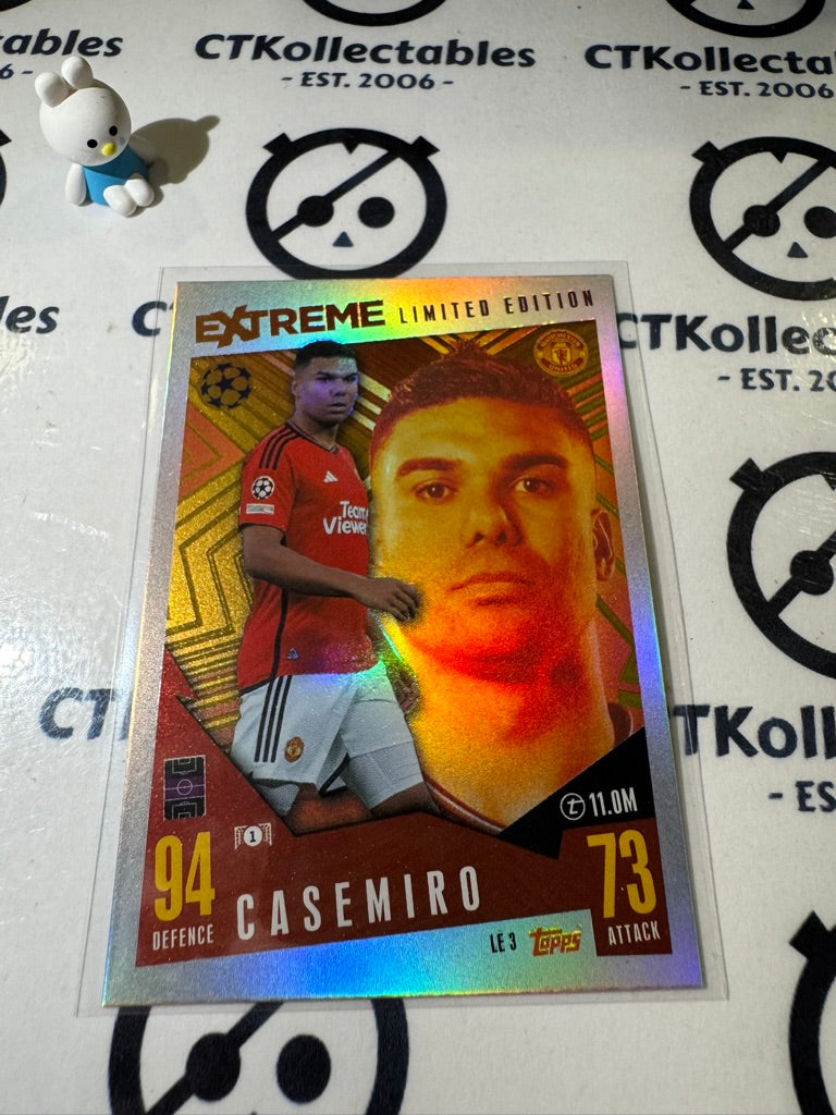 2023-24 TOPPS MATCH ATTAX CASEMIRO EXTREME LIMITED EDITION #LE3