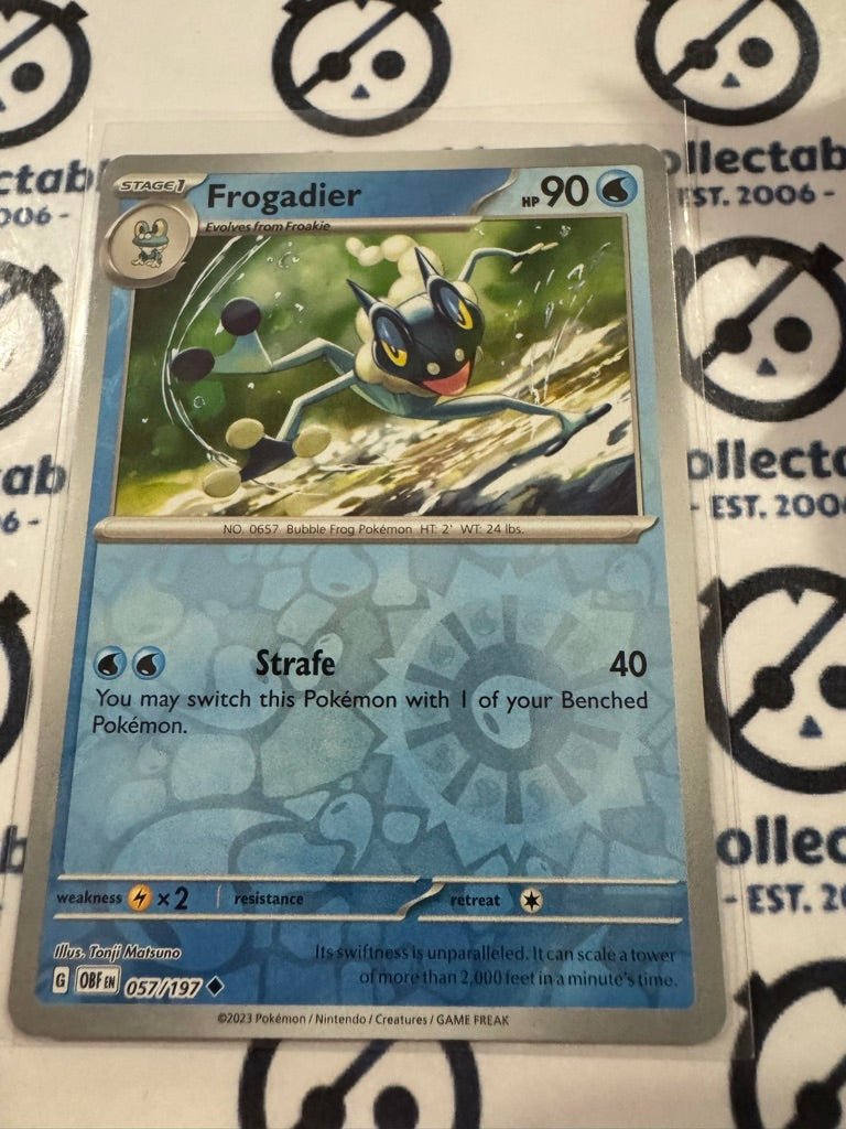 Frogadier Reverse Holo #057/197 2023 Obsidian Flames Pokemon Card