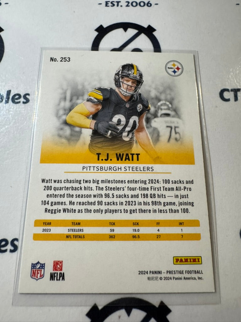 2024 NFL Prestige Dots Xtra Points #253 T.J. Watt Pittsburgh Steelers