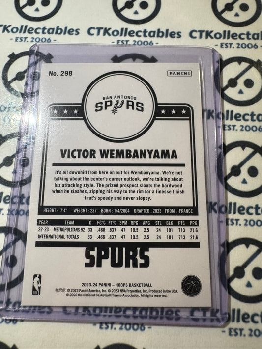 2023-24 NBA Hoops Victor Wembanyama rookie card RC #298 Spurs