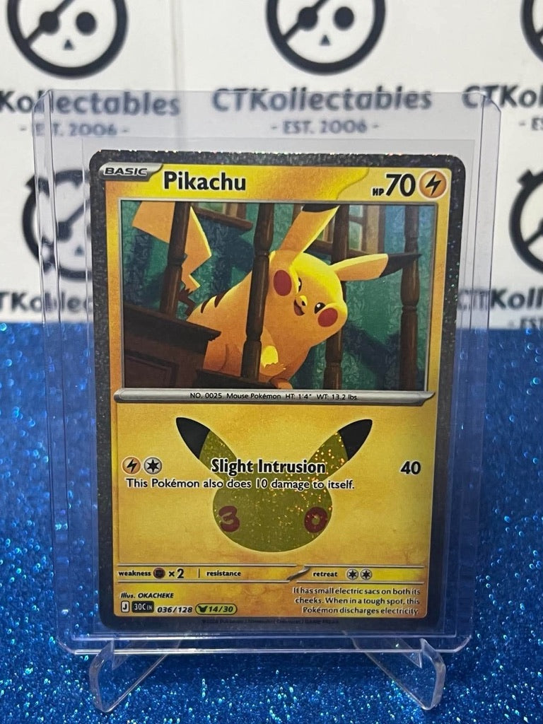 Pikachu 036/128 (14/30) Holo ENG 30th Anniversary Celebration Pokemon TCG