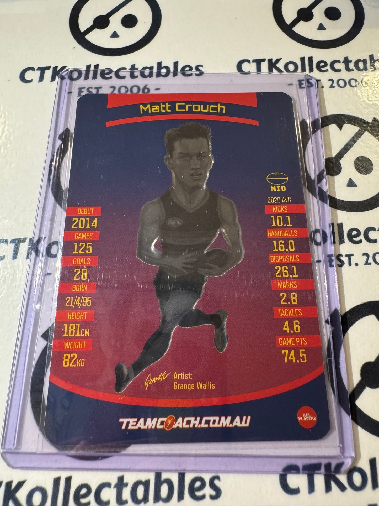2021 AFL Teamcoach Matt crouch Star Wildcard SW-01 Crows