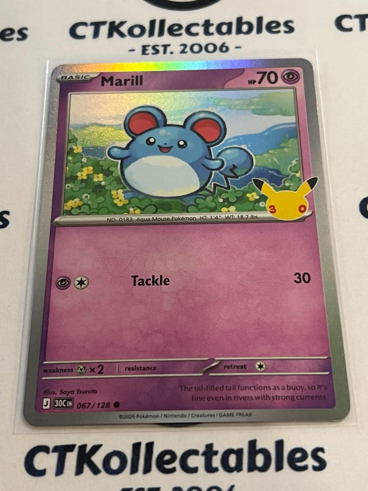 Marill 067/128 Holo Foil ENG 30th Anniversary Celebration Pokemon TCG