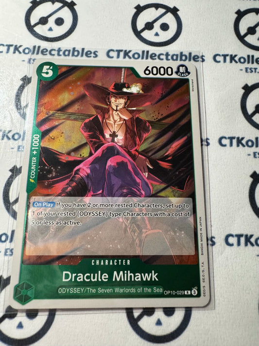 One Piece TCG Dracule Mihawk FOIL Card OP10-029 R Royal Blood NM/M