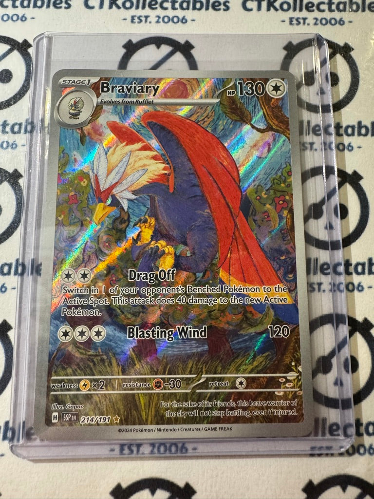 Braviary Illustration Rare #214/191 Surging Sparks Pokémon TCG 2024