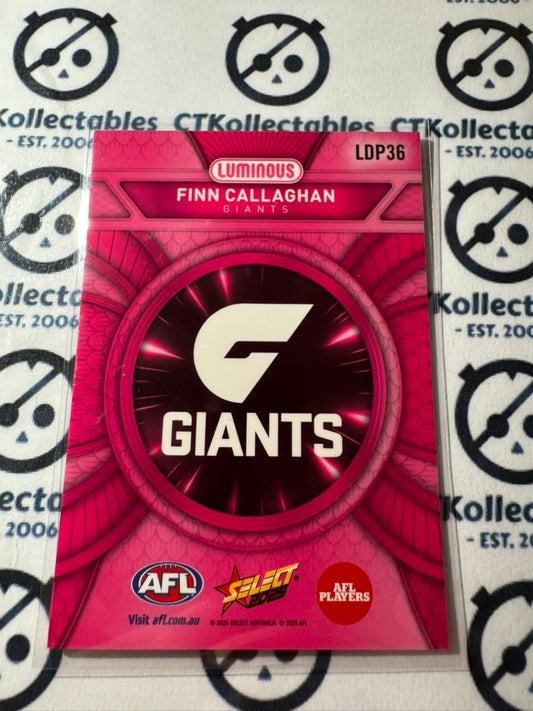 2025 AFL Footy Stars Luminous Finn Callaghan #LDP36 Dragon Scales PINK