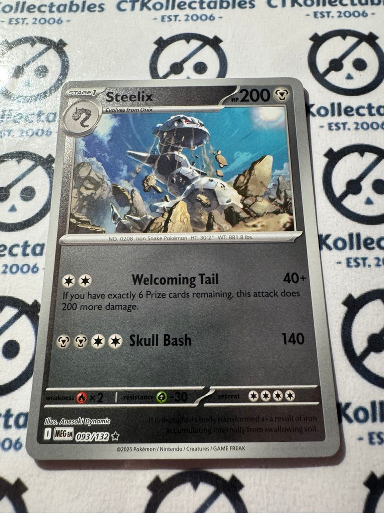 Steelix Reverse Holo #093/132 Mega Evolution Pokemon