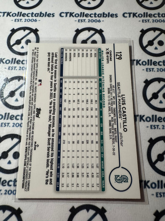 2024 Topps Chrome Baseball Luis Castillo X-Fractor #129 Mariners