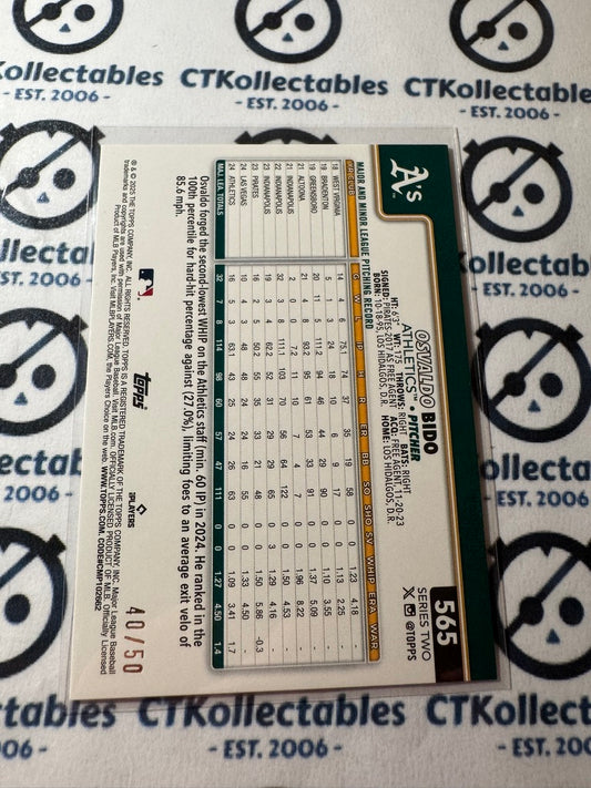 2025 Topps Series 2 Baseball Osvaldo Bido GOLD Foil #40/50 Athletics