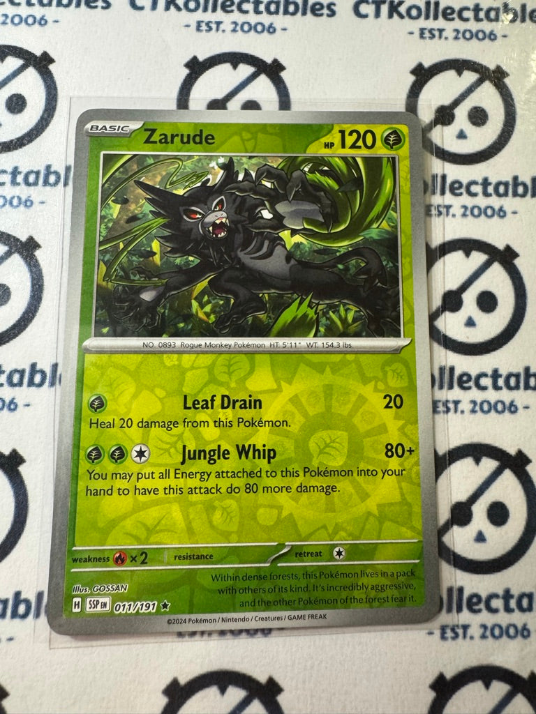 Zarude Reverse Holo #011/191 Surging Sparks Pokémon TCG 2024