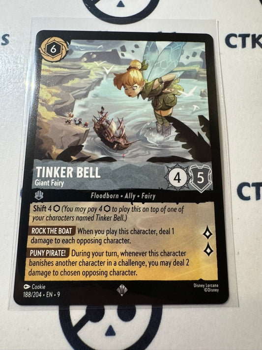 Disney Lorcana Fabled NON-FOIL  188/204 Tinker Bell - Giant Fairy SR