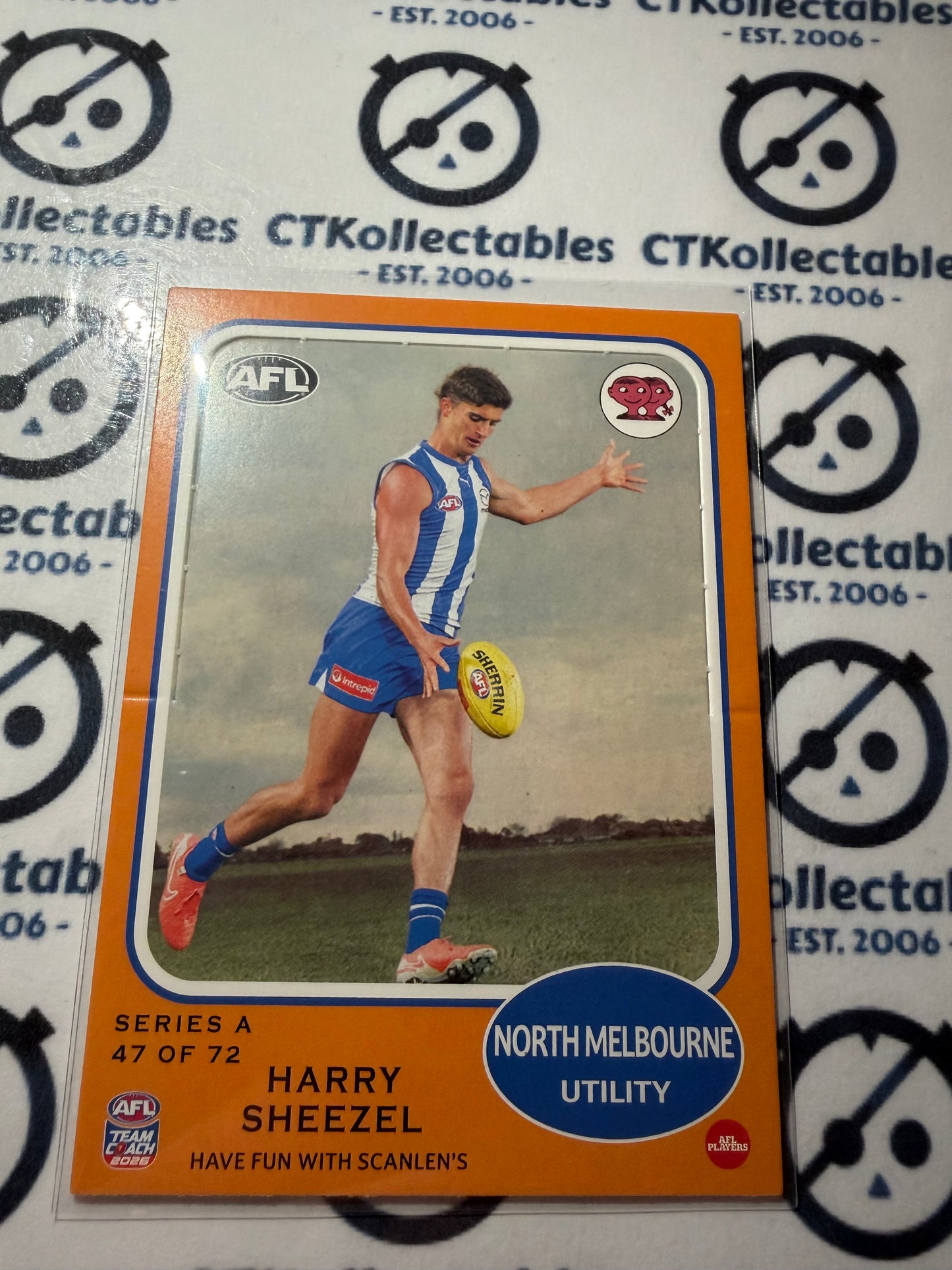 2026 Teamcoach AFL Scanlens Die-Cut Harry Sheezel 47 of 72 Kangaroos
