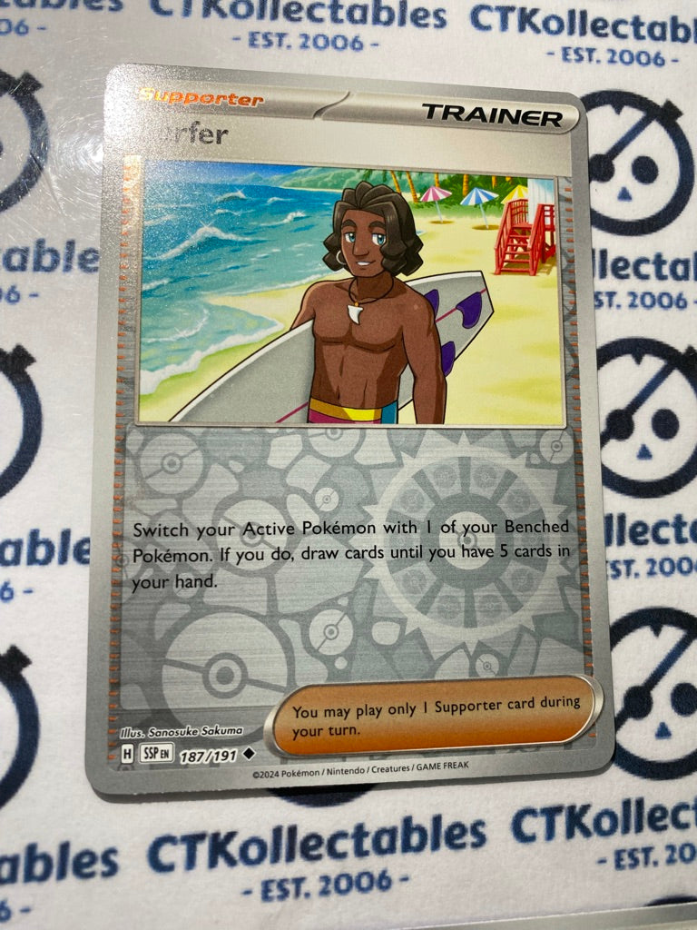 Surfer Reverse Holo #187/191 Surging Sparks Pokémon TCG 2024