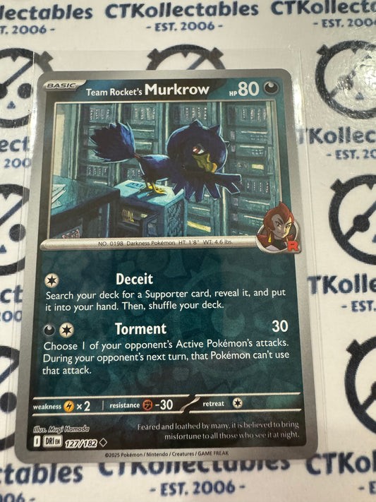 Team Rocket's Murkrow Reverse Holo #127/182 Scarlet & Violet Destined Rivals