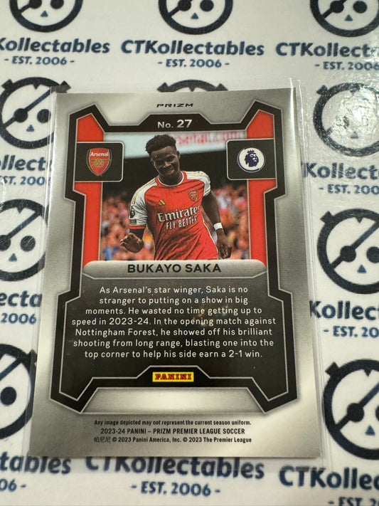 2023-24 Prizm Premier League Soccer Bukayo Saka #27 Pink Mosaic Prizm