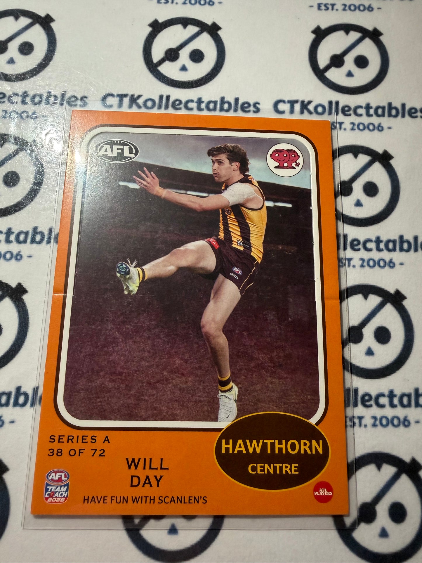 2026 Teamcoach AFL Scanlens Die-Cut Will Day 38 of 72 Hawks