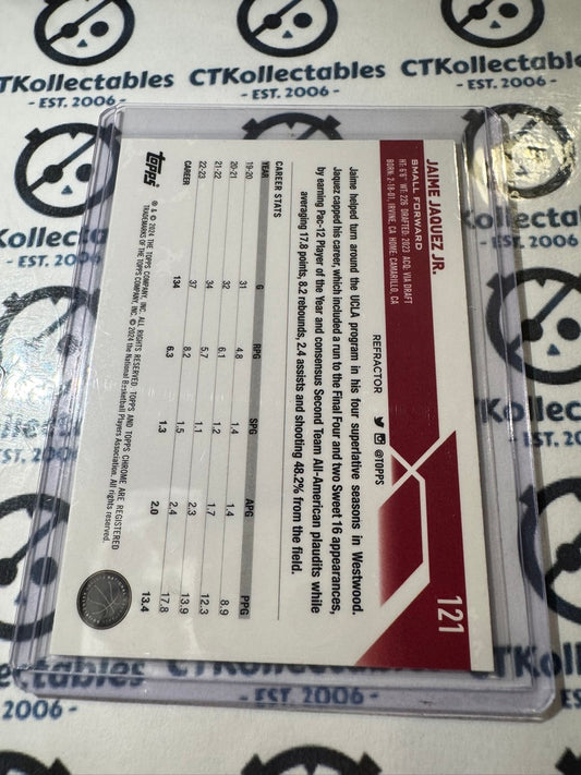 2023/24 Topps NBA Chrome Jaime Jaquez Jr. Silver Refractor #121 Heat