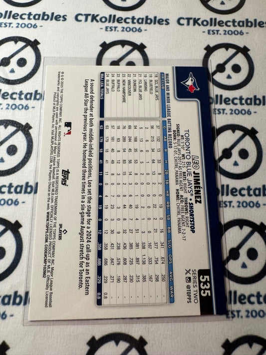 2025 Topps Series 2 Baseball Rookie Card #535 Leo Jiménez Toronto Blue Jays RC