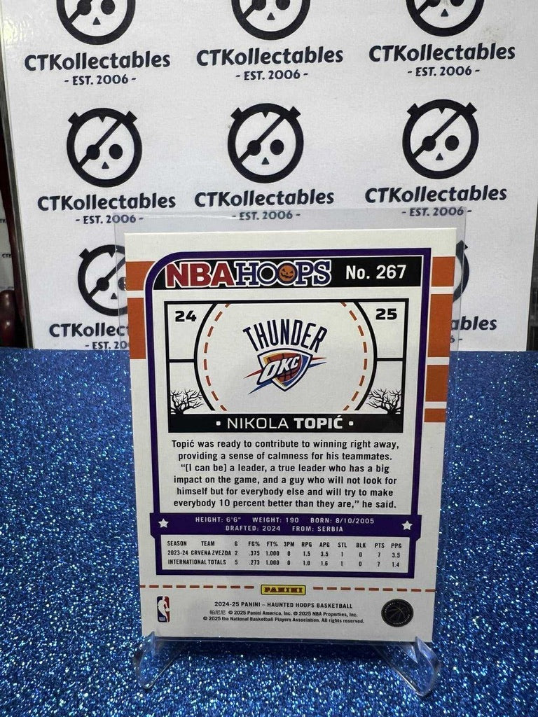 2024-25 Panini NBA HAUNTED HOOPS Rookie Card #267 Nikola Topic, OKC SLIME