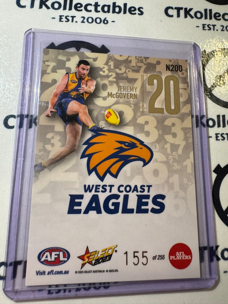 2023 AFL Footy Stars NUMBERS Jeremy McGovern N200 #155/255 Eagles